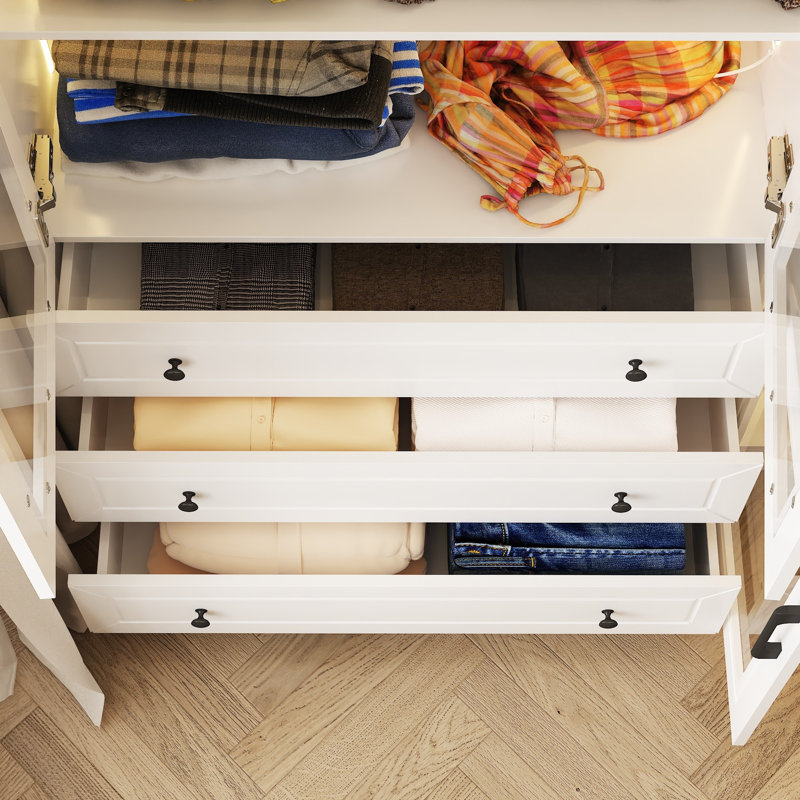 Ivy Bronx Six-Door Three-Drawer Closet System With Light & Reviews
